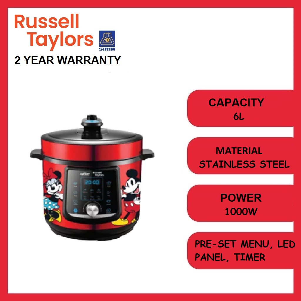 Russell Taylors x Disney Mickey And Friends Pressure Cooker Rice Cooker with Stainless Steel Pot (6L) D2