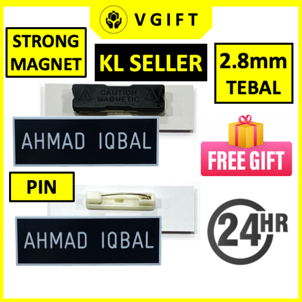 [WHOLESALE] Customize Name Tag Pin Magnet Sekolah Cikgu, Penjawat Awam, Kakitangan Kerajaan /Tag Nama Nametag Tanda Nama