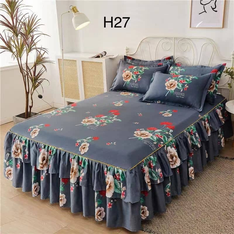 CLEAR STOCK3 IN 1 SET QUEEN / king SIZE ROPOL CADAR BEDSHEET