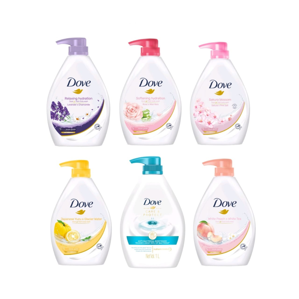 DOVE BODY WASH 1L DOVE GO FRESH BODY WASH [ LV J. YUZU W.PEACH
