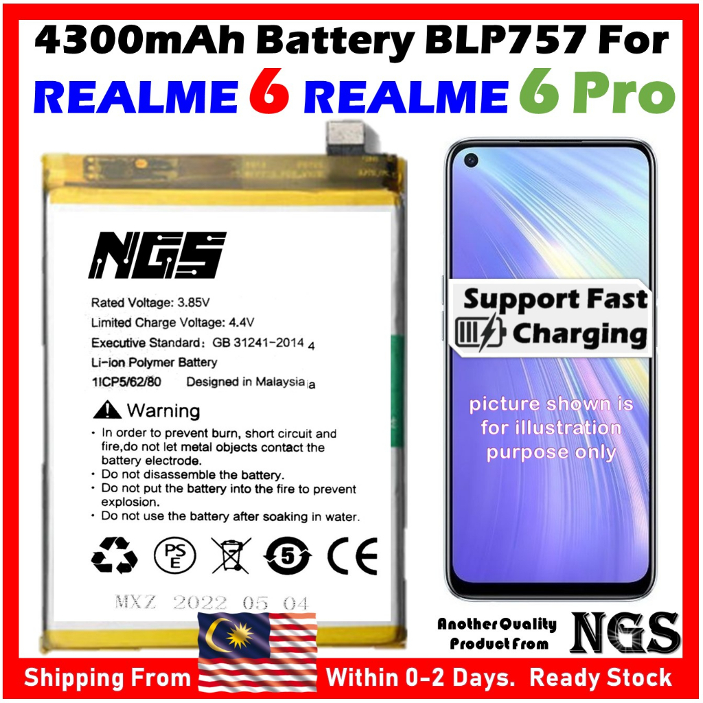 ORl NGS Brand 4300mAh Battery BLP757 For REALME 6 RMX2001 / REALME 6 ...