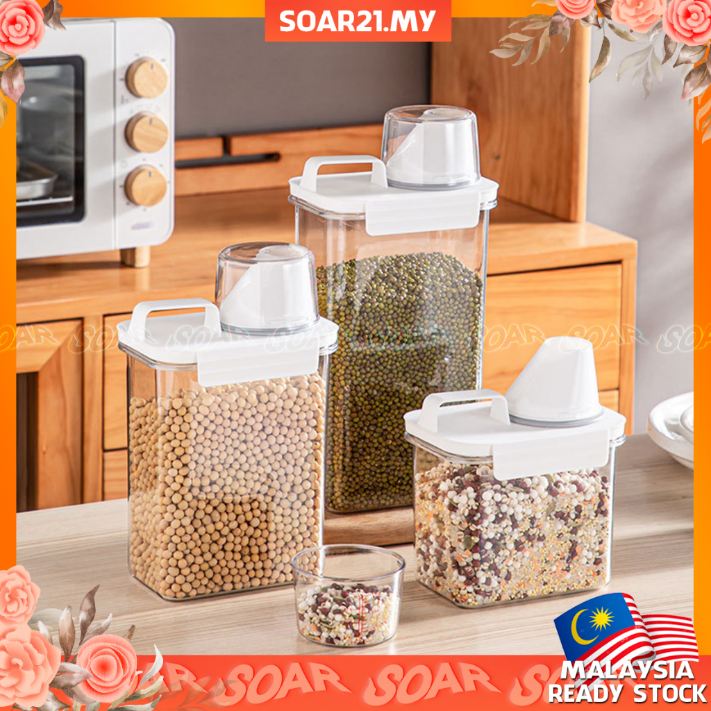 SOAR21 Dry Food Container Airtight Rice Storage Container BPA Free Plastic Cereal Storage Bin