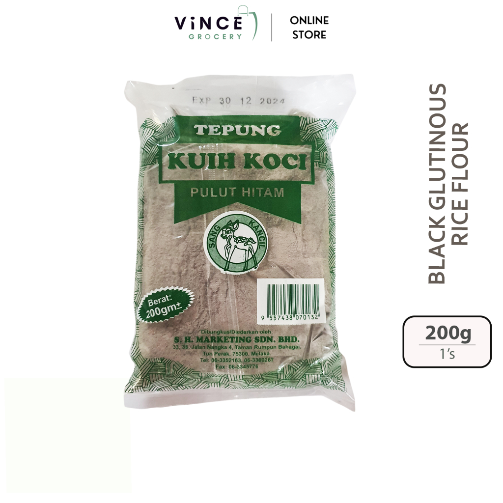 SANG KANCIL Black Glutinous Rice Flour | Tepung Pulut Hitam Kuih Koci | 黑糯米粉 200G