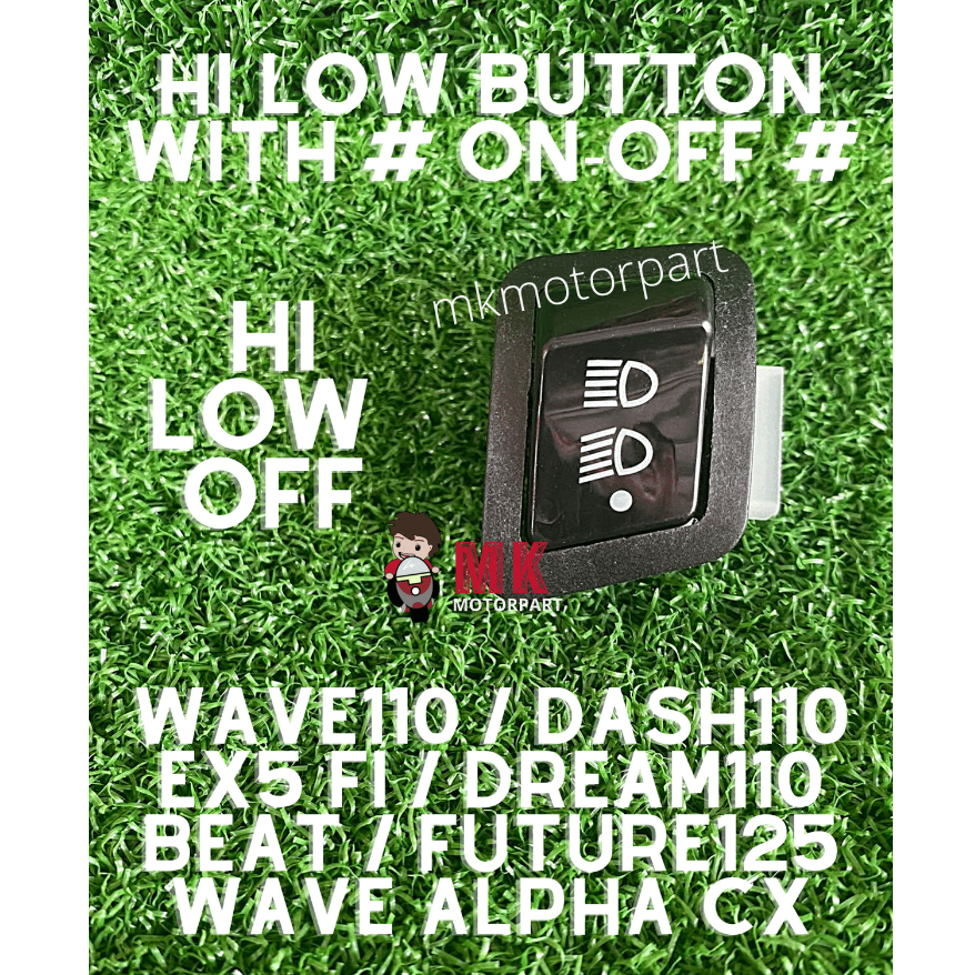 [ ON OFF ] & [ HI LOW ] KNOB Switch Button WAVE110 / Dash110 v1 v2