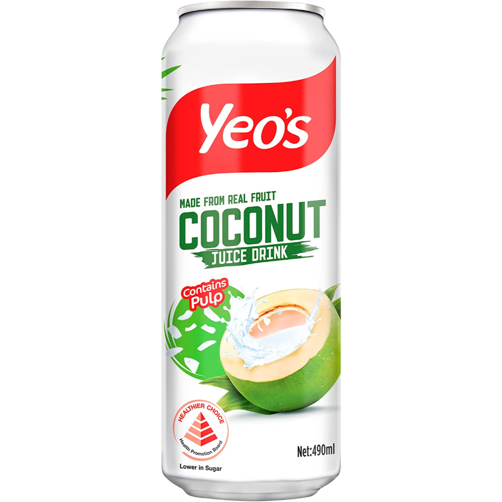 Yeo's Can Drink Coconut Juice Drink 490ml Made From Real Fruit