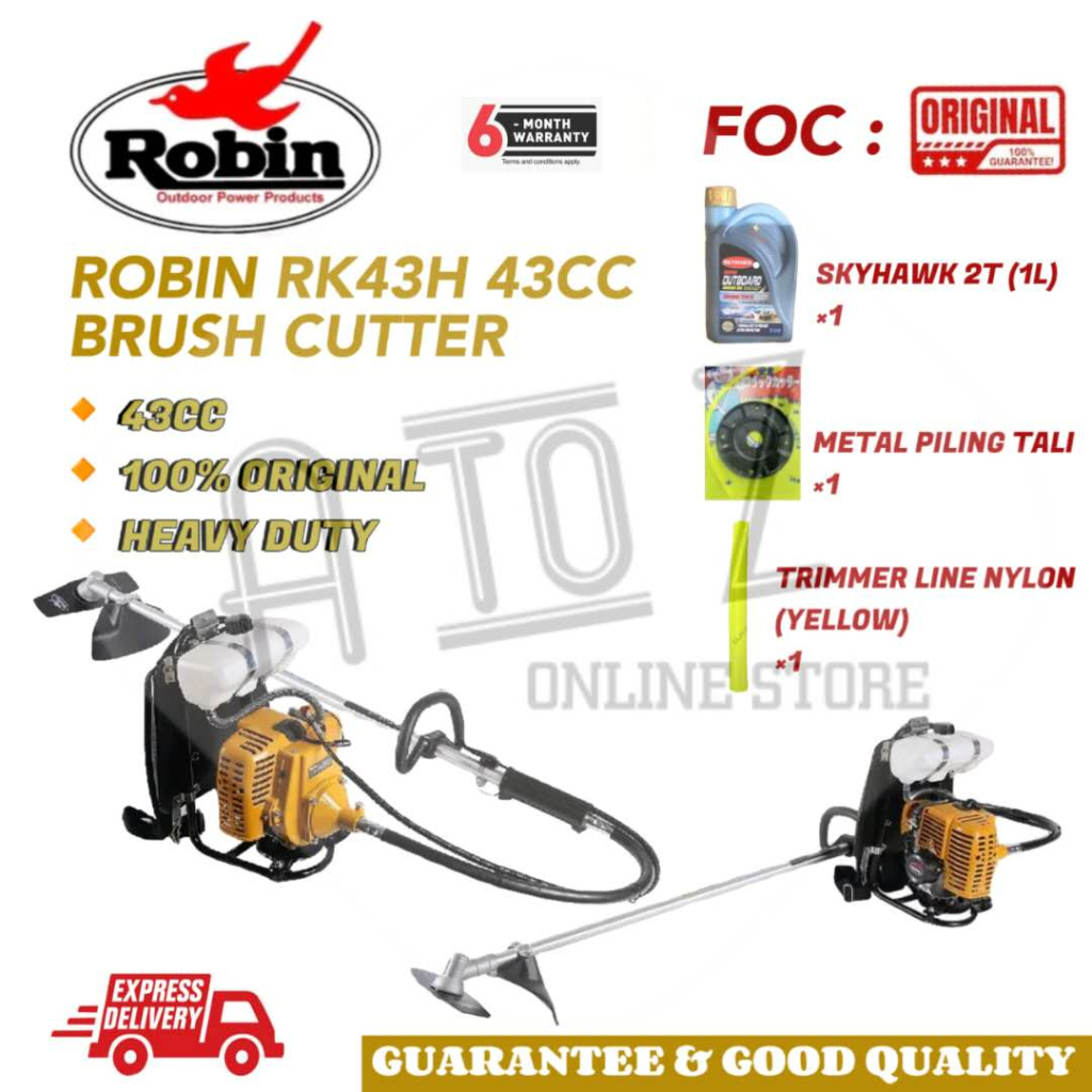 【FREE SHIPPING】100% ORIGINAL ROBIN BRUSH CUTTER RK32H RK33H RK43H 43CC | FOC ： 2T / TRIMMER LINE / PILING TALI