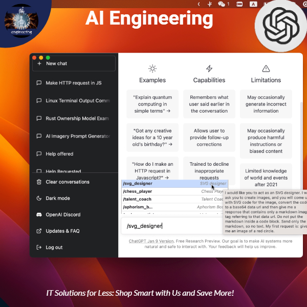ChatGPT Desktop Application for Windows, Mac, and Linux.