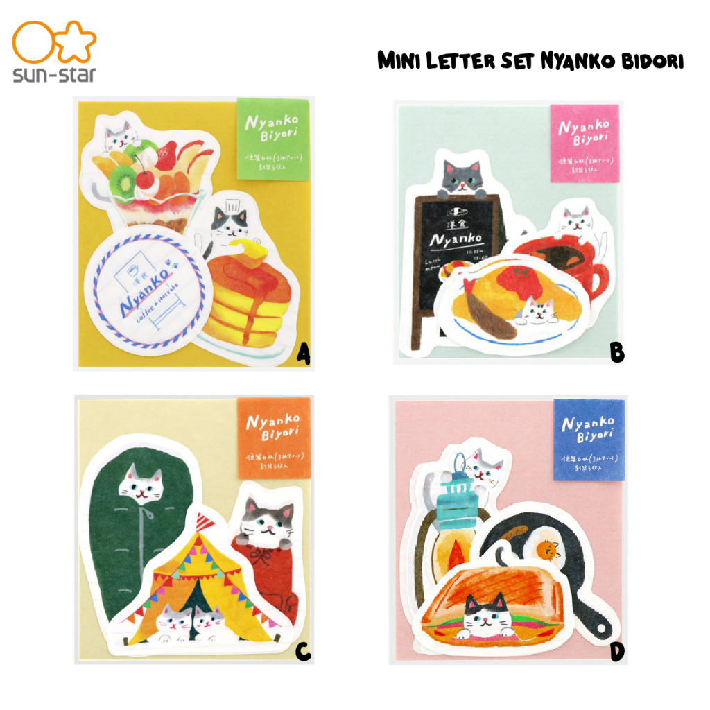 【Sun-star Stationery】Mini Letter Set Nyanko Biyori