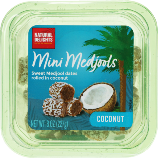 Natural Delights Sweet Mini Medjool Dates Rolled in Coconut, 227g (Assorted)