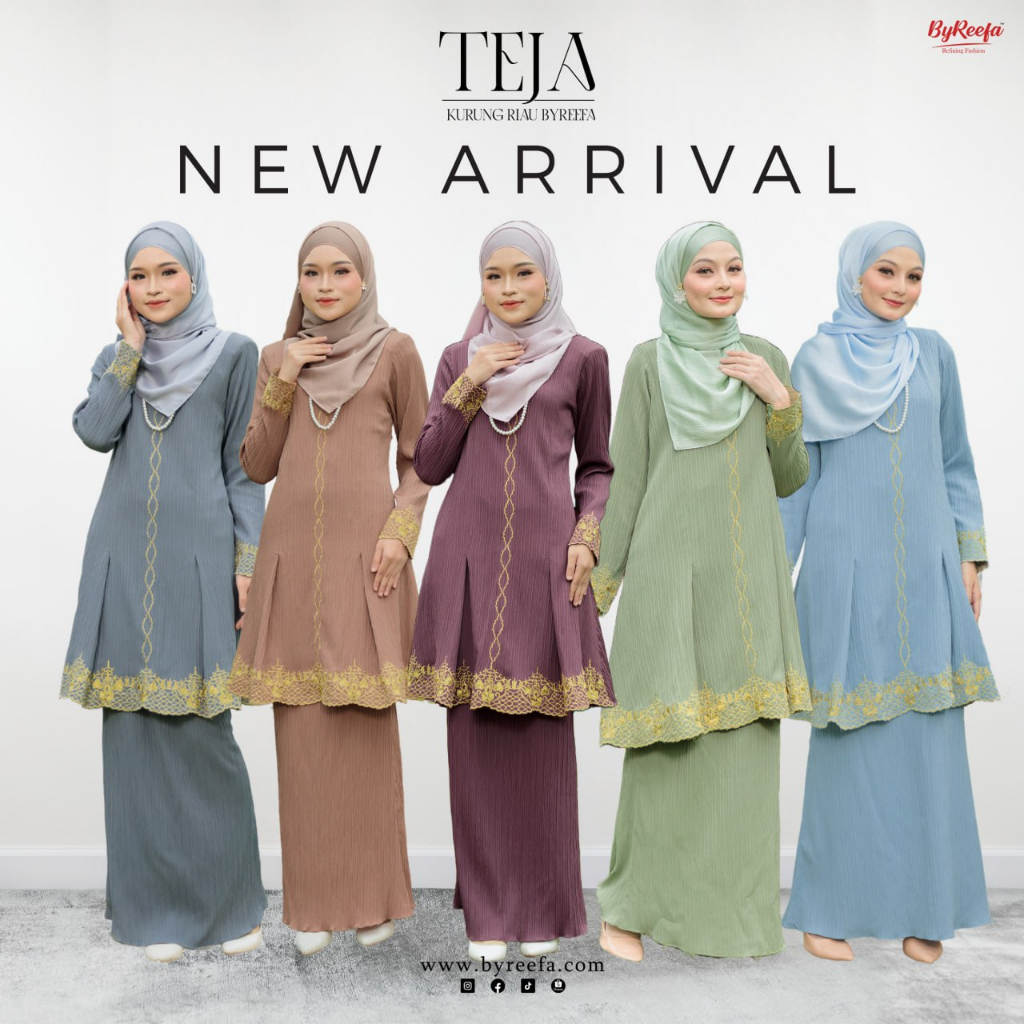 Byreefa Kurung Riau Teja Beautyline Auto Kurus Ironless Baju Raya 2023