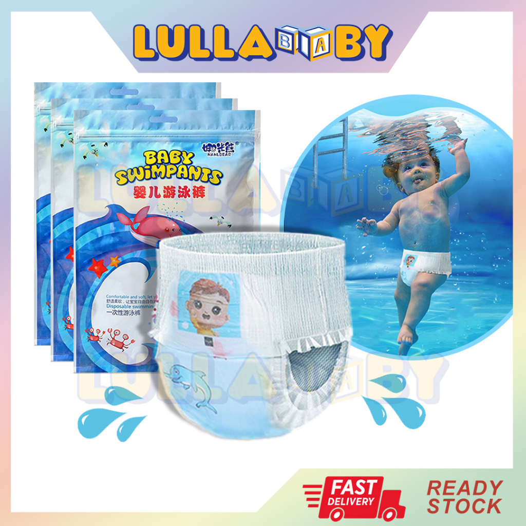 READY STOCK Disposable Baby Swimming Pants Swimming Diaper Waterproof Leak-proof Swimming diaper Pants Lampin Renang