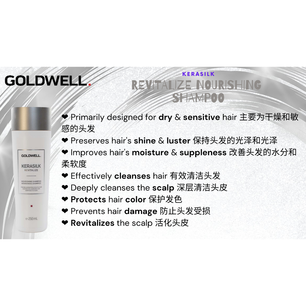GOLDWELL KERASILK REVITALIZE SHAMPOO 250mlNourishing/Detoxifying