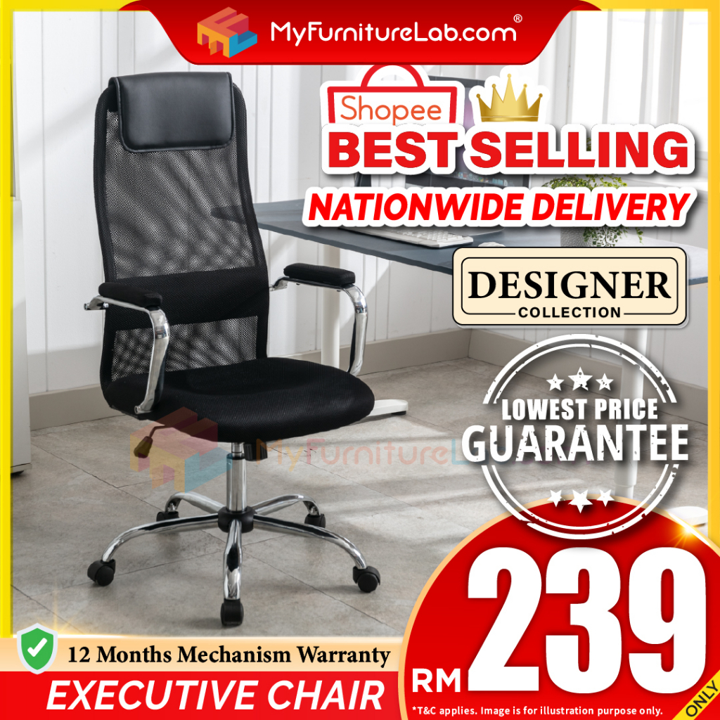 【READY STOCK】®: ROSE Executive Chair Office Chair Ergonomic Kerusi Home Living Furniture