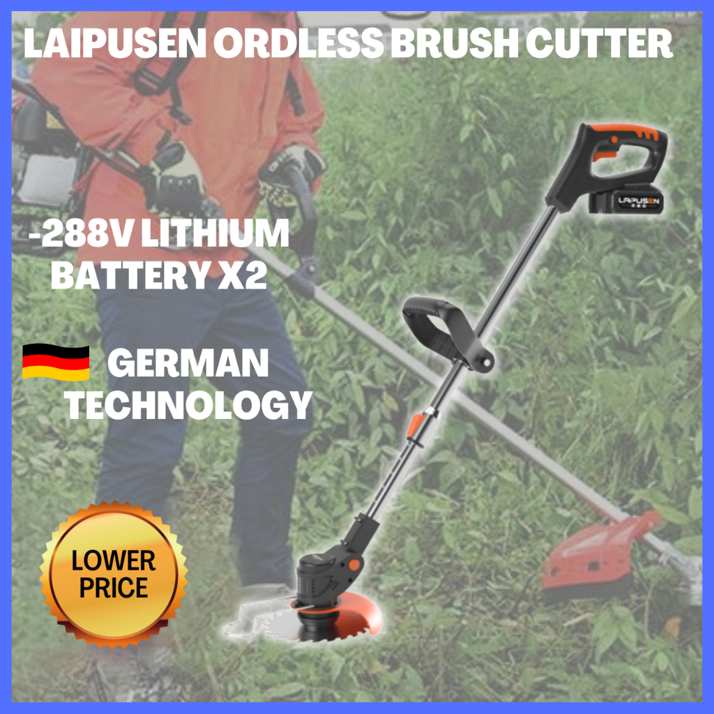 Mesin Rumput Bateri Cordless Grass Cutter Electric Lawn Mower Mesin Potong Rumput