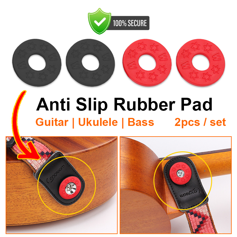 2pcs Strap Lock Rubber Pad Anti Slip Buckle for Acoustic Electric Bass Guitar Ukulele Set 背带防滑扣吉他配件