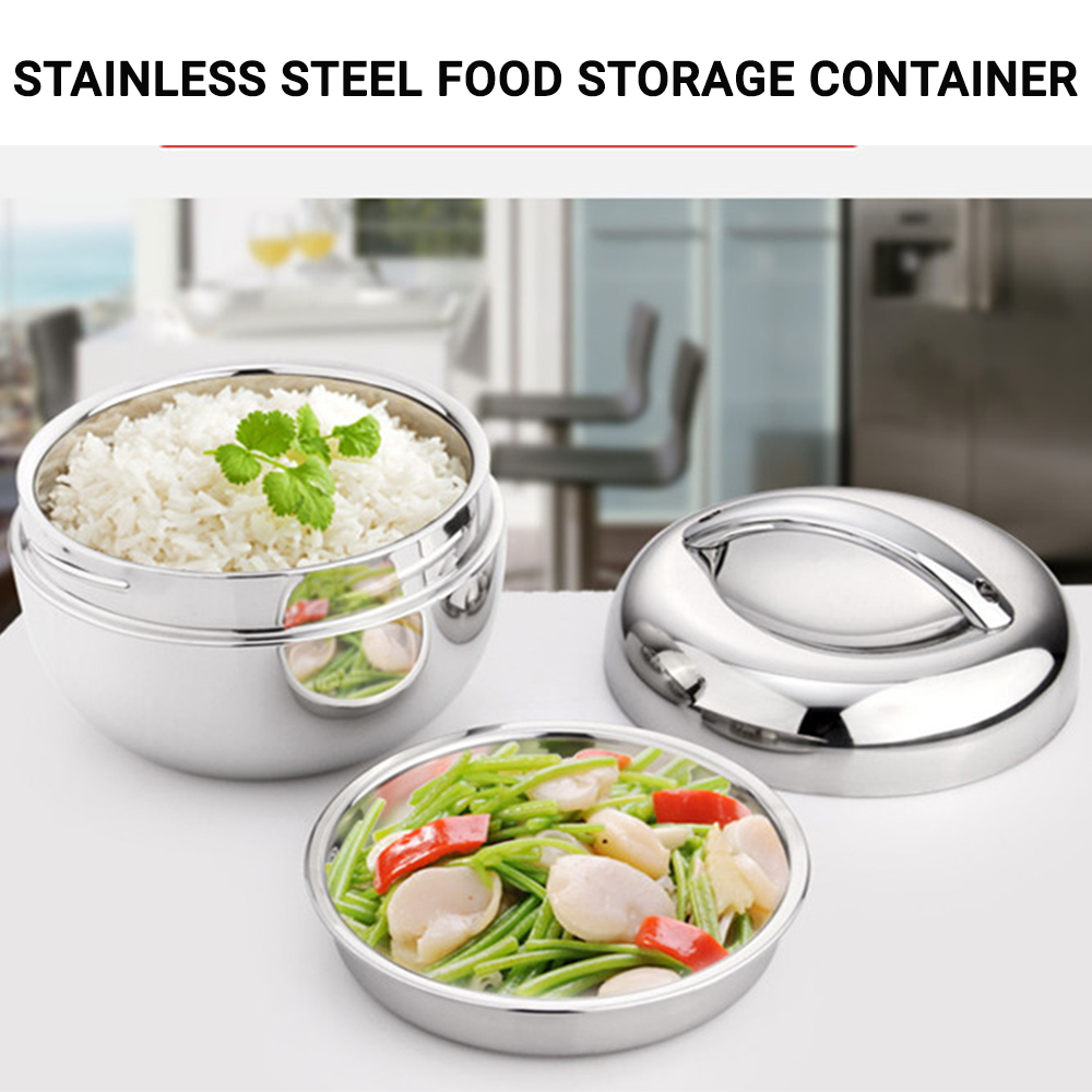 Stainless Steel Apple Shape Food Warmer Lunch Box with Handle Portable Thermos Food Storage Container