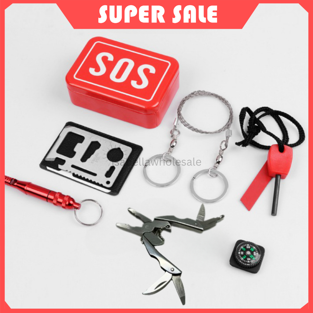 SOS Emergency Survival Gear Tools Box Portable Survival Kit Set for Outdoor Sport Camping Hiking 救生包