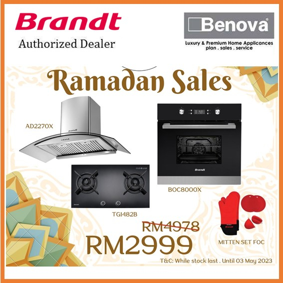 6.6 SALE *READY STOCK* LIMITED OFFER Brandt Hood Hob Oven Special Package Deal RM2999 WHILE STOCK LAST!!