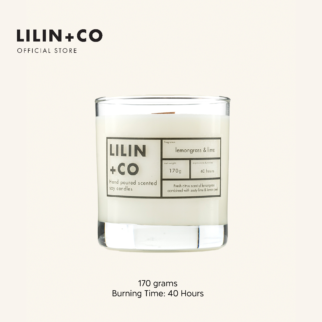 Lilin+Co Lemongrass & Lime Scented Candle | Premium Soy Wax