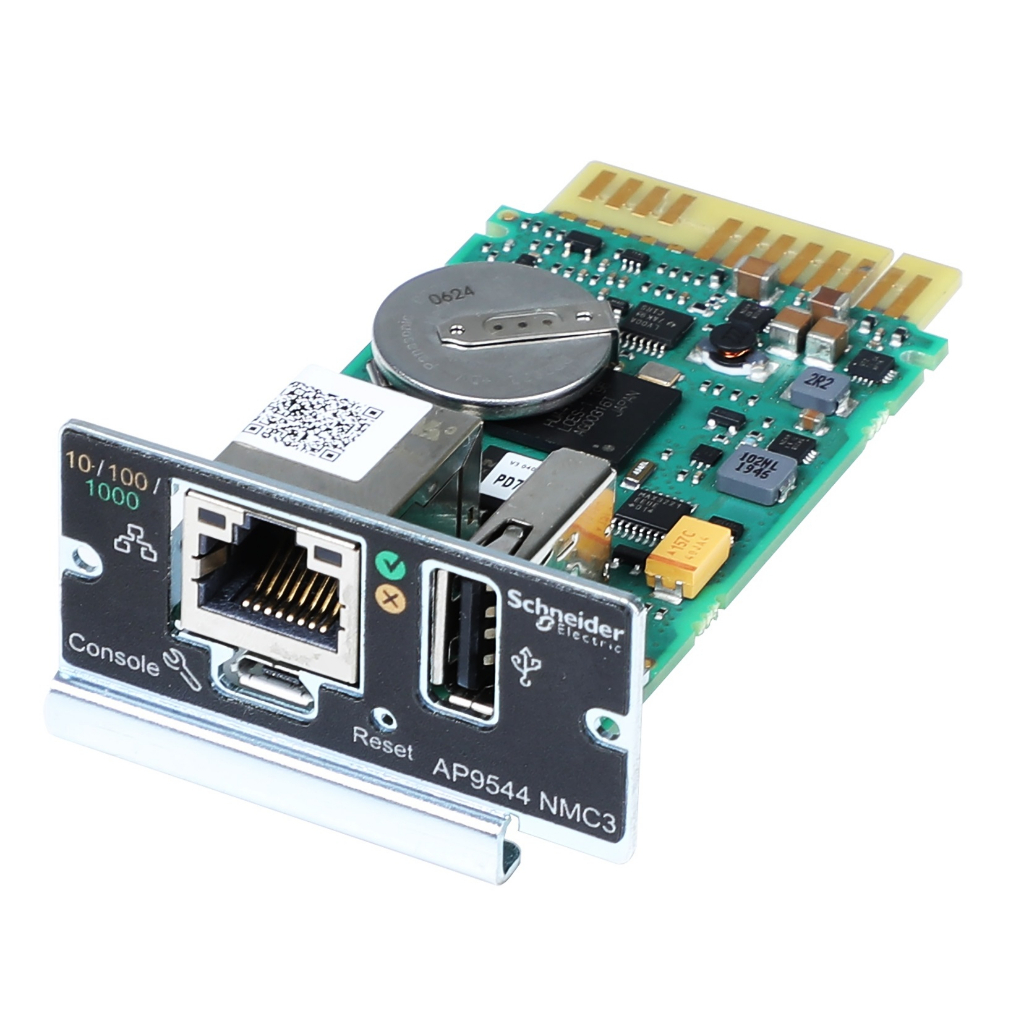 APC AP9544 NETWORK MANAGEMENT CARD FOR EASY UPS, 1-PHASE WITH 1 GIGABIT ETHERNET CONNECTION (RJ45 10