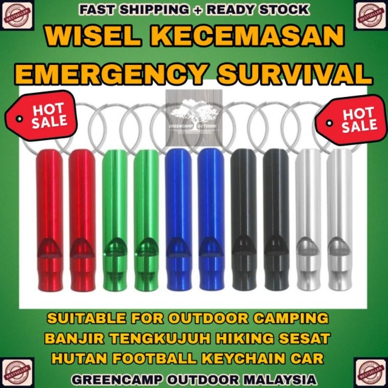 SPORT TRAINING WHISTLE BANJIR SURVIVAL HUTAN TRAVEL CAMPING OUTDOOR CHILDREN SAFETY KEYCHAIN BAG REFEREE