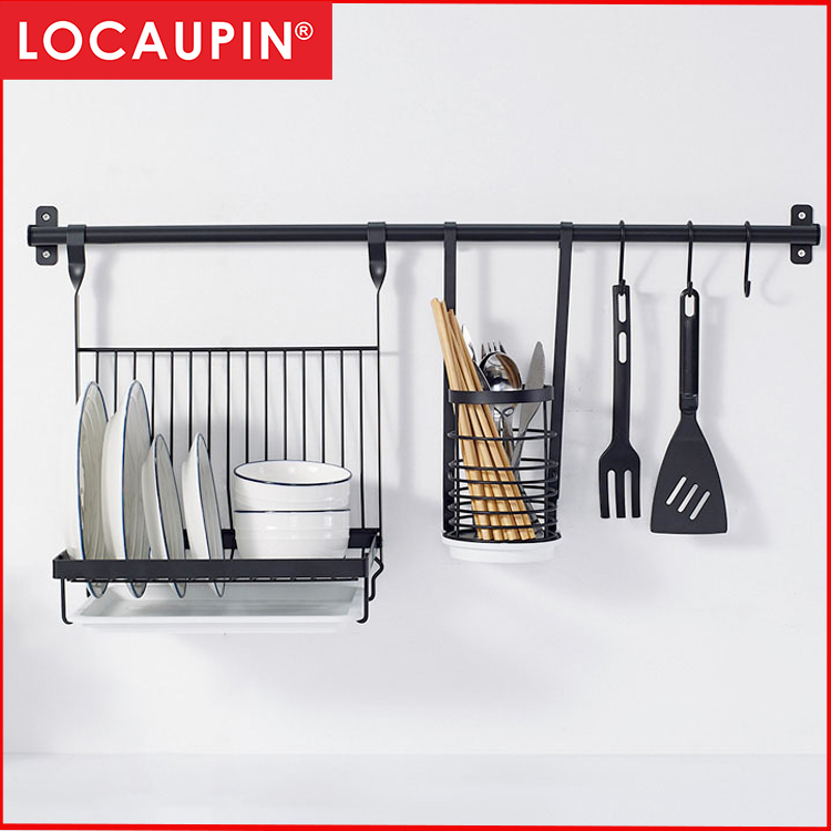 LOCAUPIN Kitchen Storage Steel Dish Drain Rack Knife Chopstick Holder Drain Rack Seasoning Rack Tableware Organizer