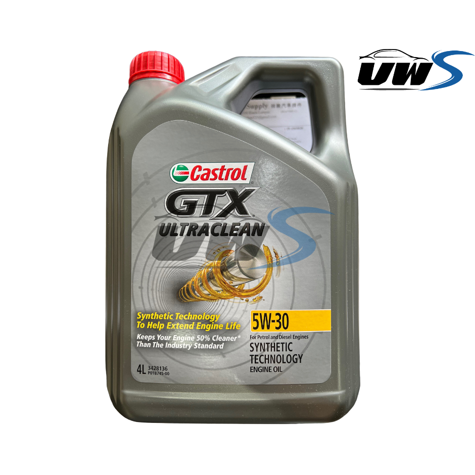 CASTROL GTX ULTRACLEAN 5W-30 SYNTHETIC TECHNOLOGY ENGINE OIL FOR PETROL AND DIESEL ENGINES 4 LITRE