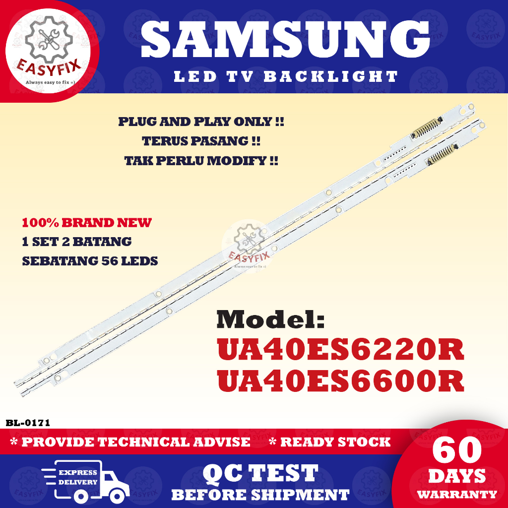 UA40ES6220R / UA40ES6600R / UA40ES6800 SAMSUNG 40 INCH LED TV BACKLIGHT( LAMPU TV ) 40" BACKLIGHT TV 40ES6220R 40ES6600R