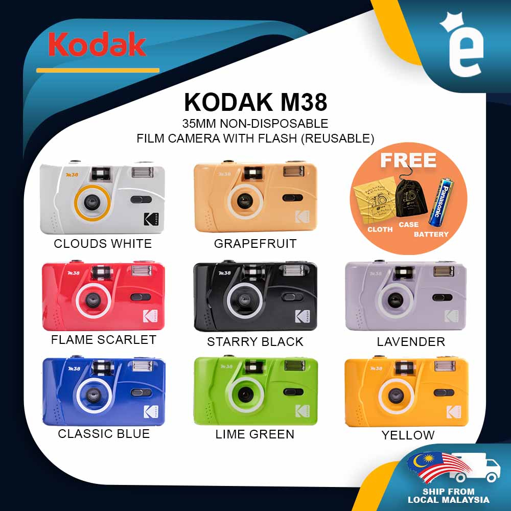 kodak m38 35mm film camera with flash