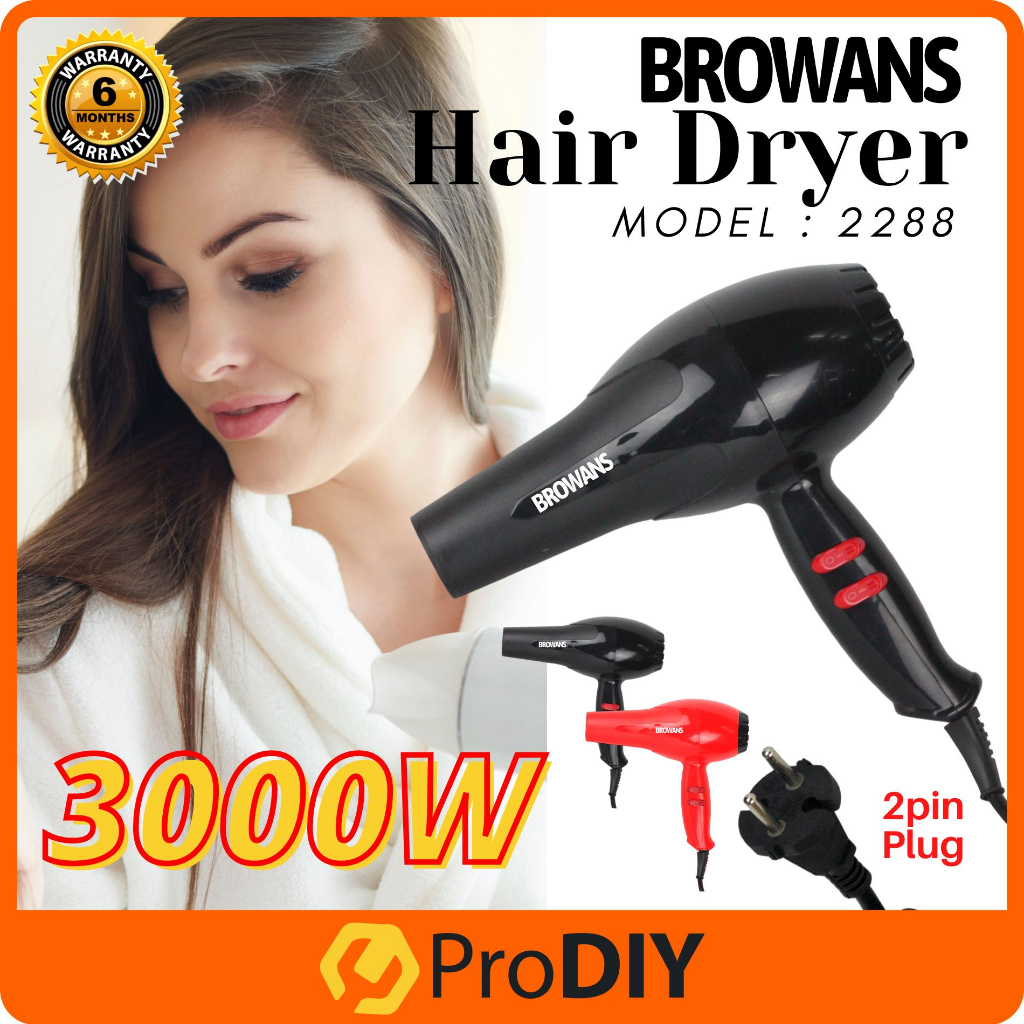 BROWANS Hair Dryer High Powerful Strong Wind Ionic Saloon Pengering Rambut ( 2288 / NV-9105 / NV-9031 / MAXI HD-8055 )