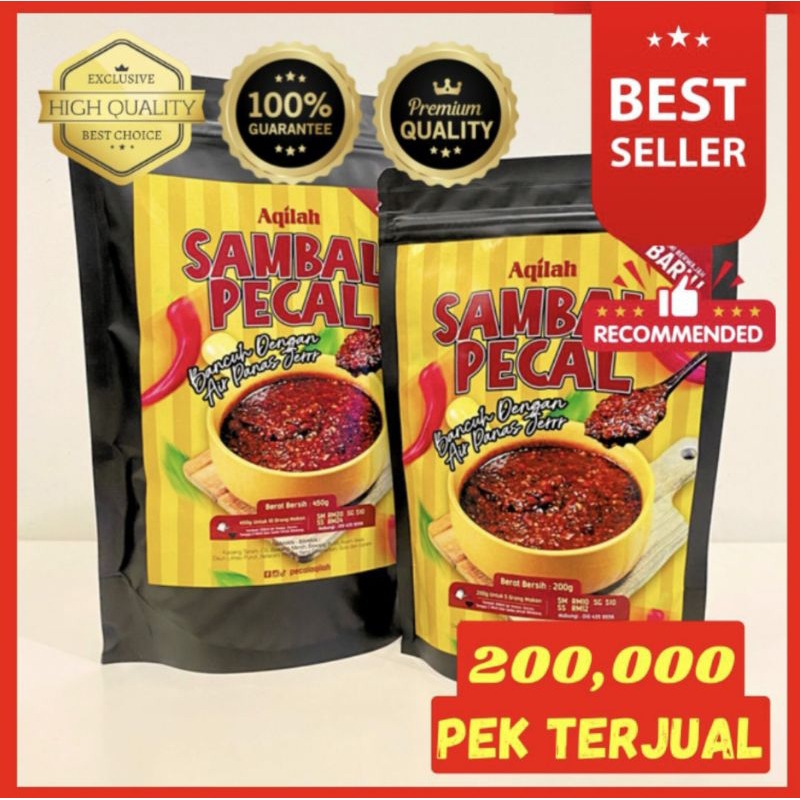 KOMBO Sambal Pecal Aqilah " PADU " 200G + 450G..MULTIPURPOSES PEANUT SAUCE...sekali cuba pasti nak REPEAT lagi..!!