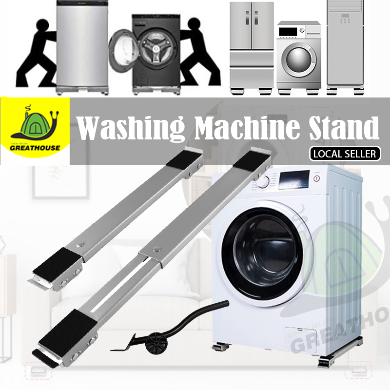 【24hr SHIP】Adjustable Washing Machine Base Stand Nylon Wheels Fridge Stand Refrigerator Stand Adjustable Stand