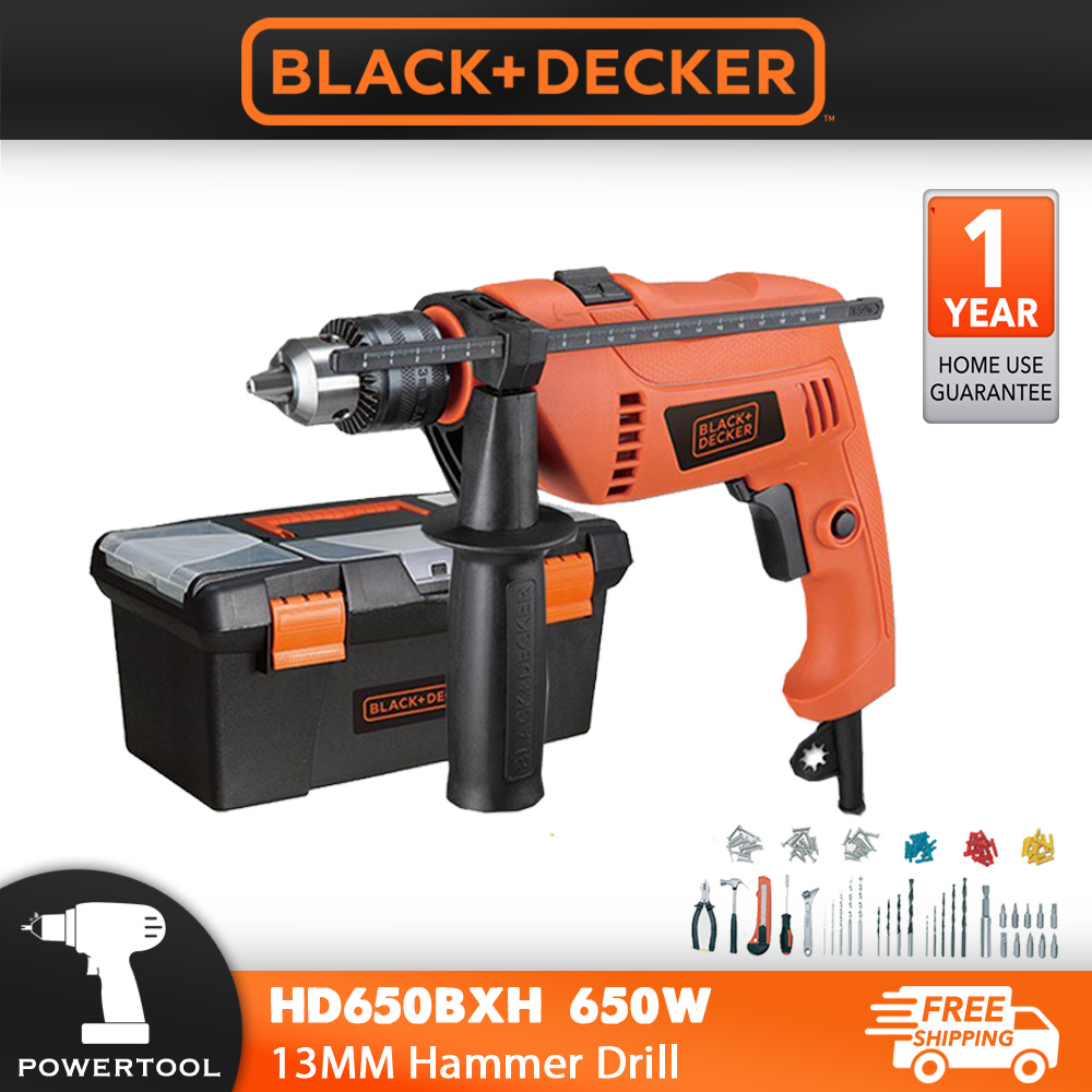 BLACK & DECKER HD650BXH-XD 650W 13mm Hammer Drill With 100pcs Standard | Shopee Malaysia