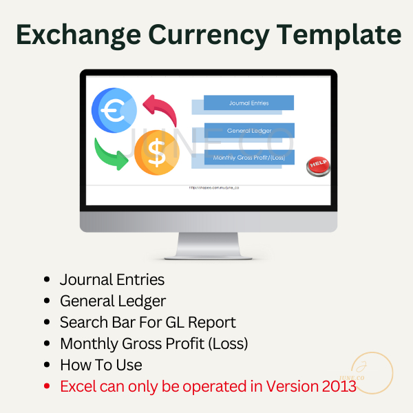 Exchange Currency Account Template Templat Akaun Pertukaran Mata Wang 兑换货币账户模板