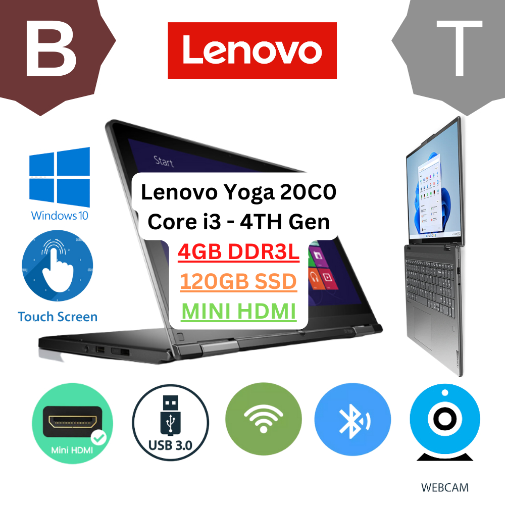 With SSD & TouchScreen】Lenovo Thinkpad Yoga-20C0 - Core i3 - 4GB - SSD -  Win10 - Webcam - Mini HDMI - USB  | Shopee Malaysia