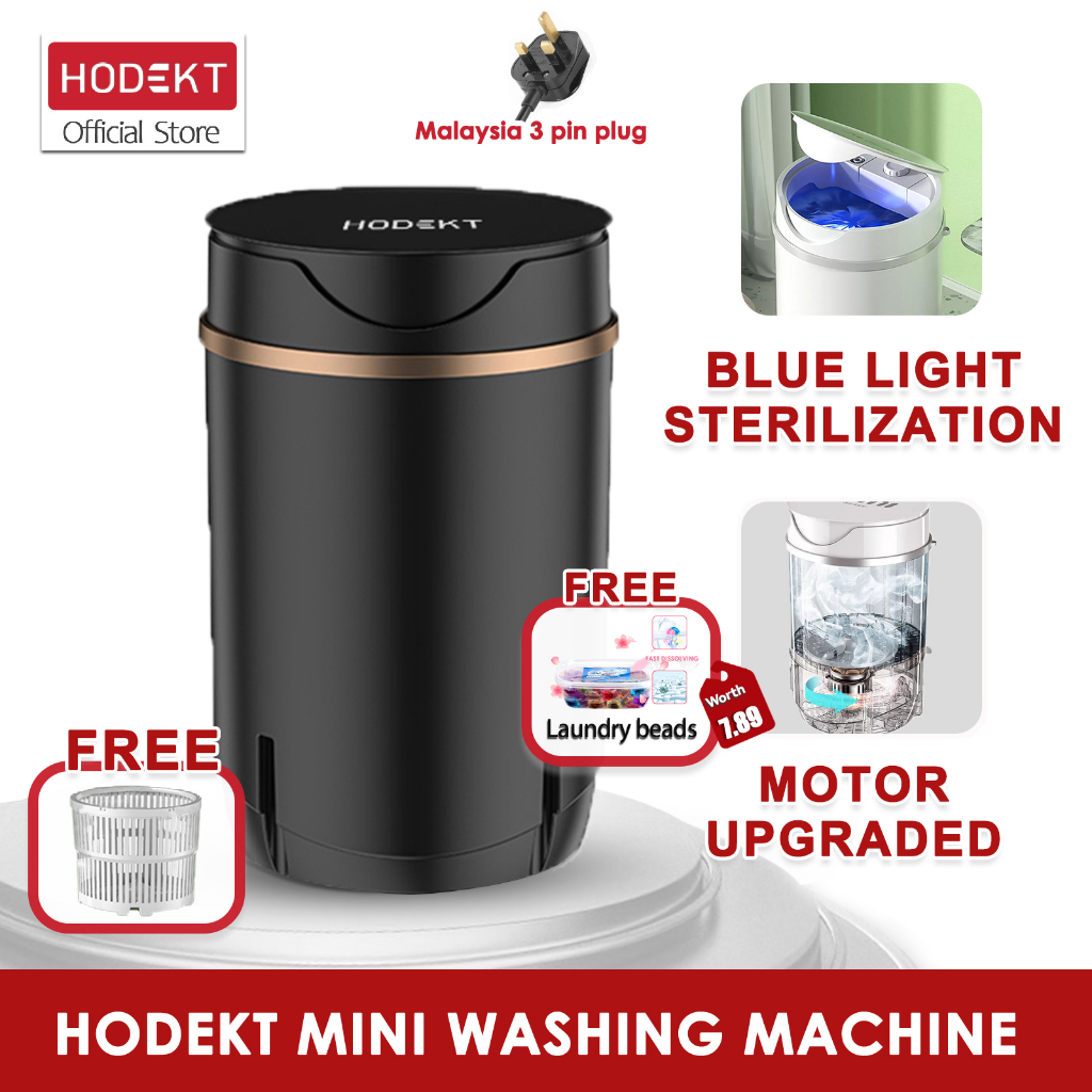 HODEKT Mini Mesin Basuh Portable Washing Machine With Dryer 4.5kg  Automatic Blue-ray Sterilization 小型迷你洗衣機 For Baby Clothes Underclothes In Small Household Rental Dormitory