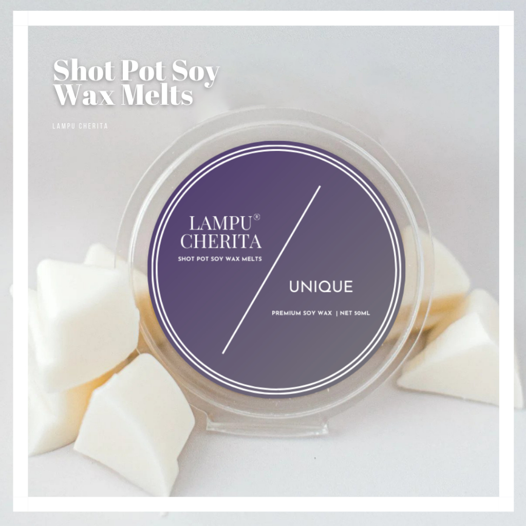 Premium Candle Shot Pot: Lampu Cherita Unique Fragrant 50ml Soy Wax Melts