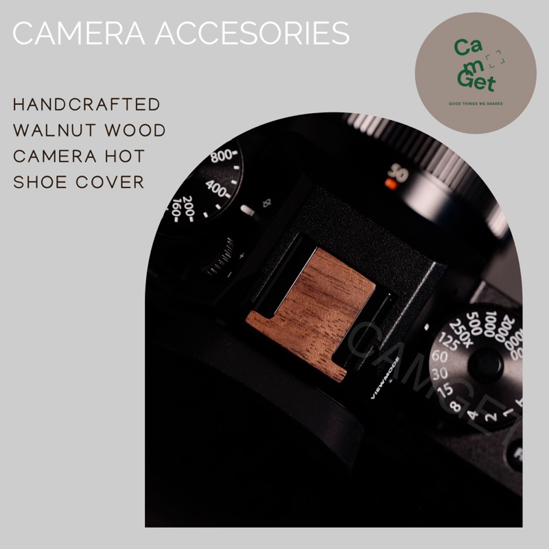 (Ready stock) 1pc Handcrafted Walnut Wood Camera Hot Shoe Cover Limited Fujifilm Ricoh