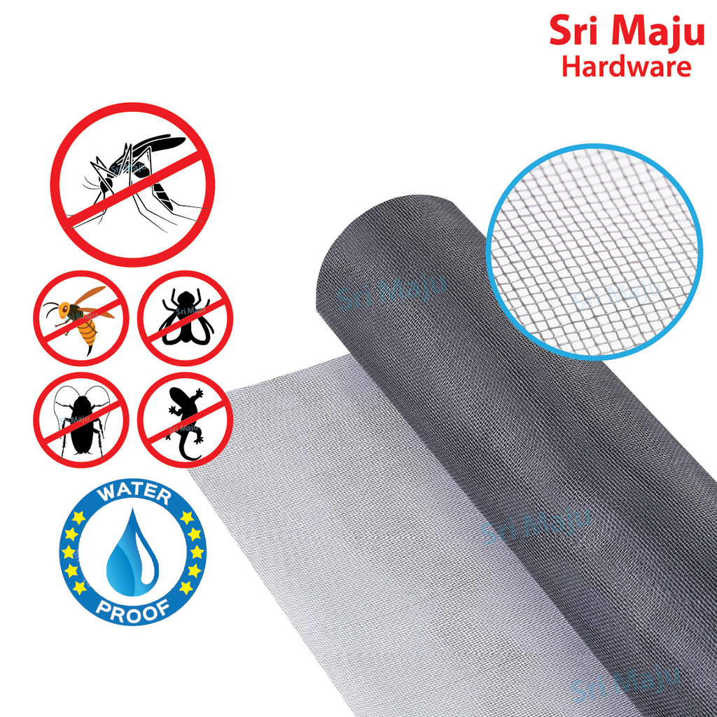 MAJU MNA-FBN Quality Fiberglass Mesh Net Grey Netting for DIY Mosquito Window Screen Mesh Insect Jaring Nyamuk Tingkap