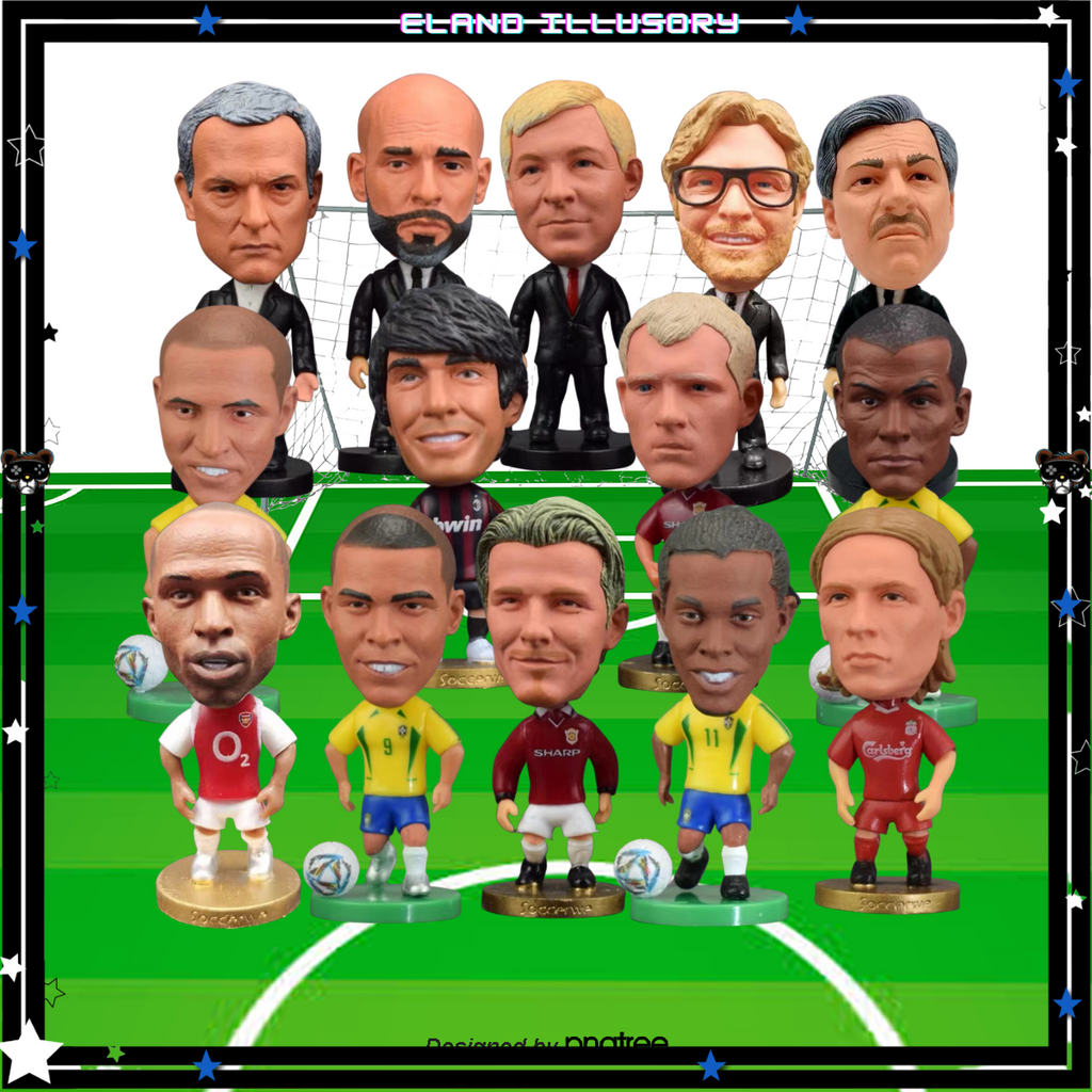 Football Player Legends Coach Soccer Figure Beckham Ronaldinho Guardiola Klopp Ferguson Mourinho 6.5CM Figure Toys