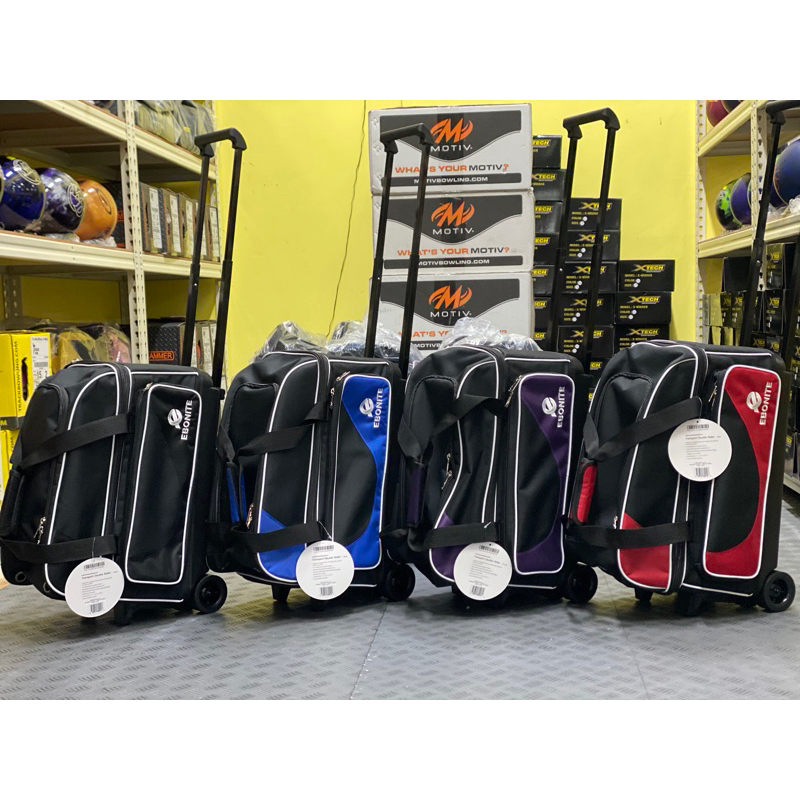 Bowling Bag - EBONITE - TRANSPORT 2 BALL ROLLER - 4 Colour - X Proshop - X Pro Shop - XPROSHOP