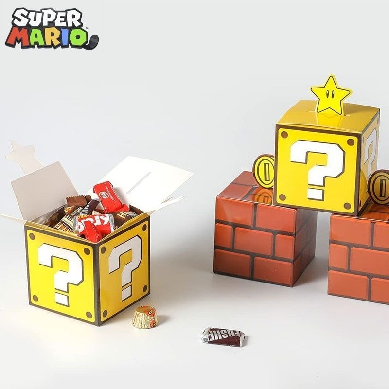 Super Mario Blind Gift Box candy carton karton gula Hadiah Tote Paper kotak puasa bag beg Cat surprise马里奥惊喜盲盒糖果盒