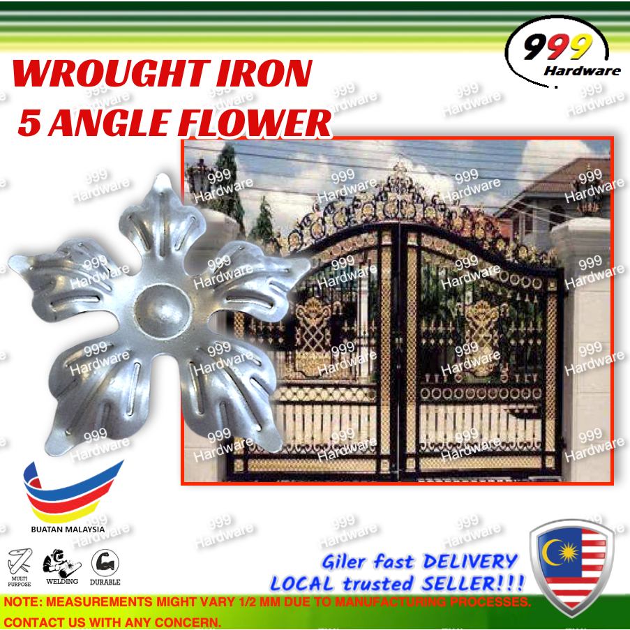 999 [5PC] WROUGHT IRON 5 ANGLE FLOWER 五角花 / PETAL FLOWER WELDING / GATE METAL ORNAMENTS / LEAF LEAVES BUNGA DAUN