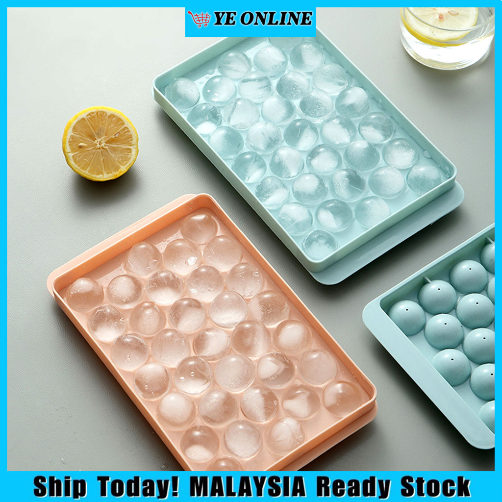 33 Grids Round Ice Cube Tray Ball Jelly Mold Maker Kitchen Party Cooking Use Freezer Acuan Ais Kiub Bulat 球型冰格造冰盒