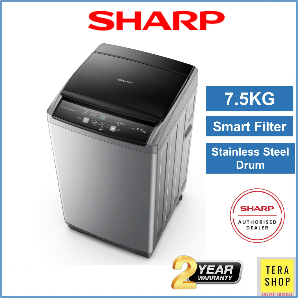 Sharp 7.5KG / 8.5KG/ 9.5KG Fully Auto Washing Machine Mesin Basuh Top Load Soak Wash