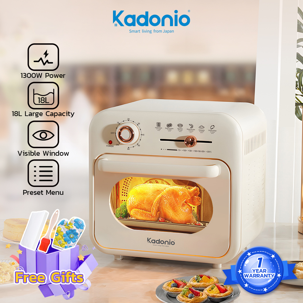 KADONIO 18L Air Fryer Oven Oil-Free Multifunction Electric Double Layer Oven AF03