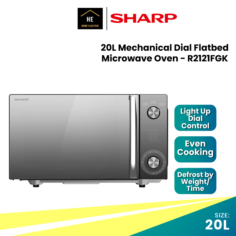 Sharp 20L Mechanical Dial Flatbed Microwave Oven R2121FGK