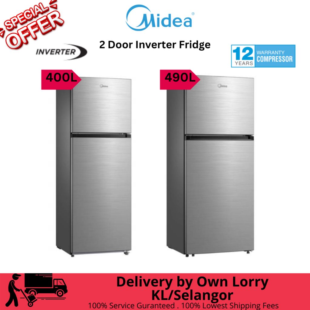 Midea Fridge 400L 490L  Inverter Quattro 2 Door Refrigerator - MDRT489MTB46-MY