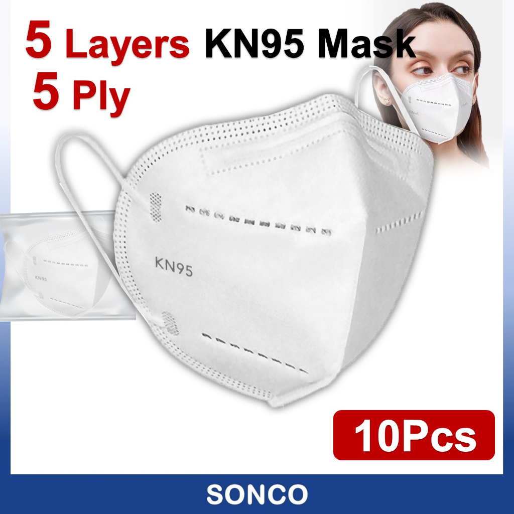10Pcs / 50Pcs KN95 Protective 5ply 5 Layer Respirator Disposable Face Mask Same Level with N95