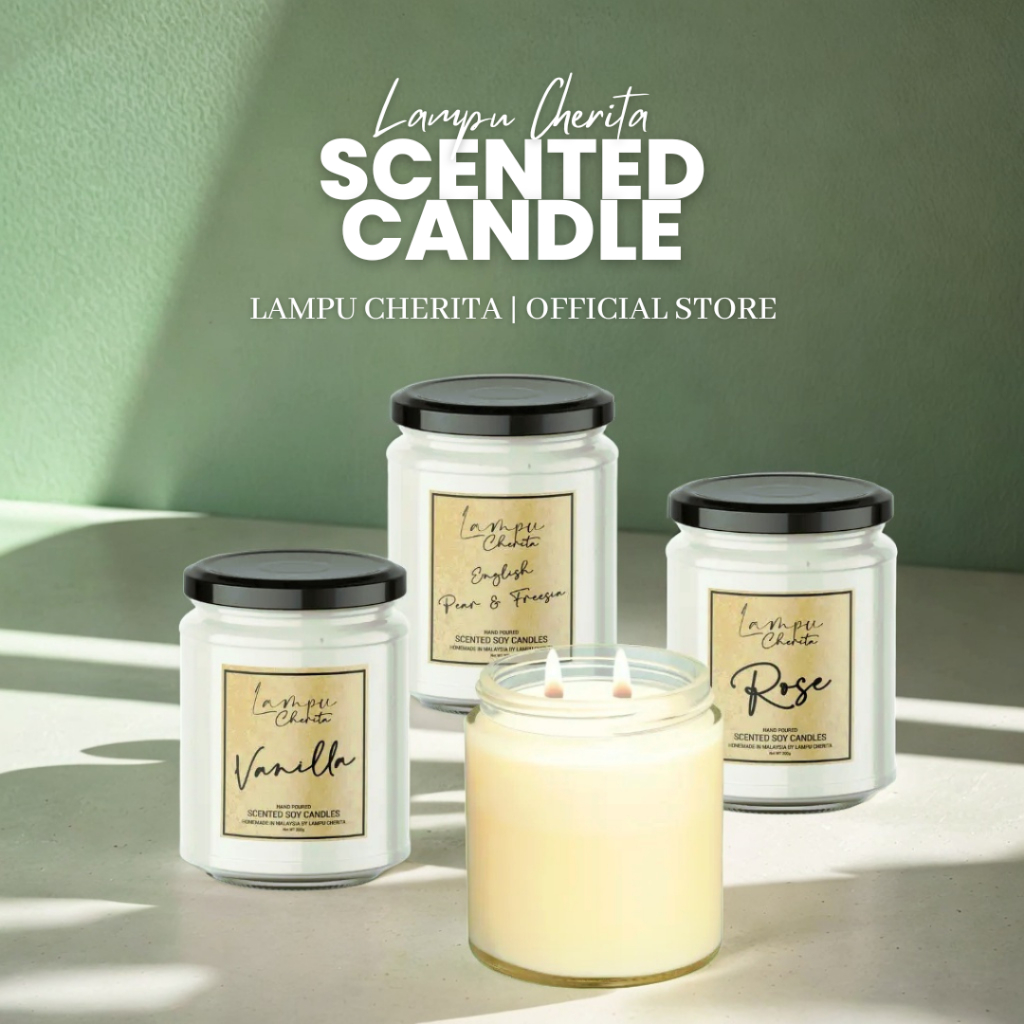 LAMPU CHERITA Scented Candle 200ml (More Than 50 Types Of Fragrances) Lilin Wangi
